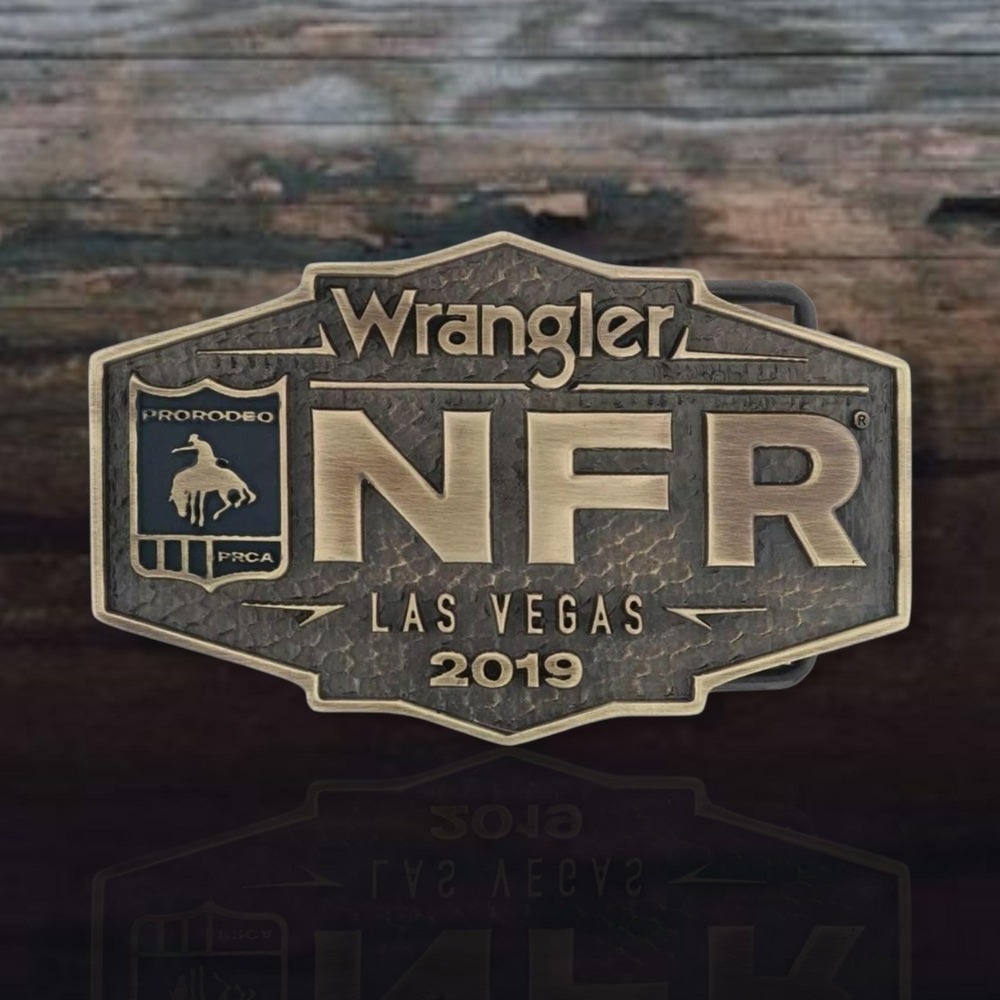 Montana Silversmiths NFR Buckle 2019 Wrangler Logo Cast Brass NEW!